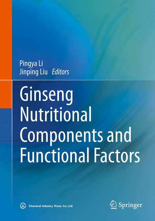 Book cover of Ginseng Nutritional Components and Functional Factors (1st ed. 2020)