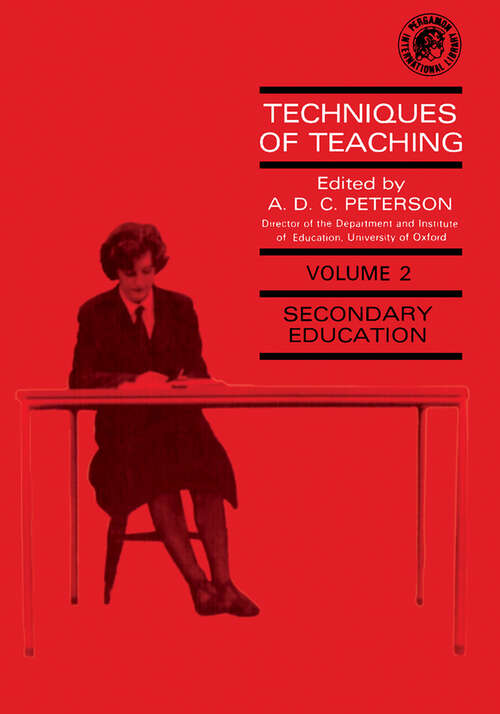 Book cover of Secondary Education: Techniques of Teaching