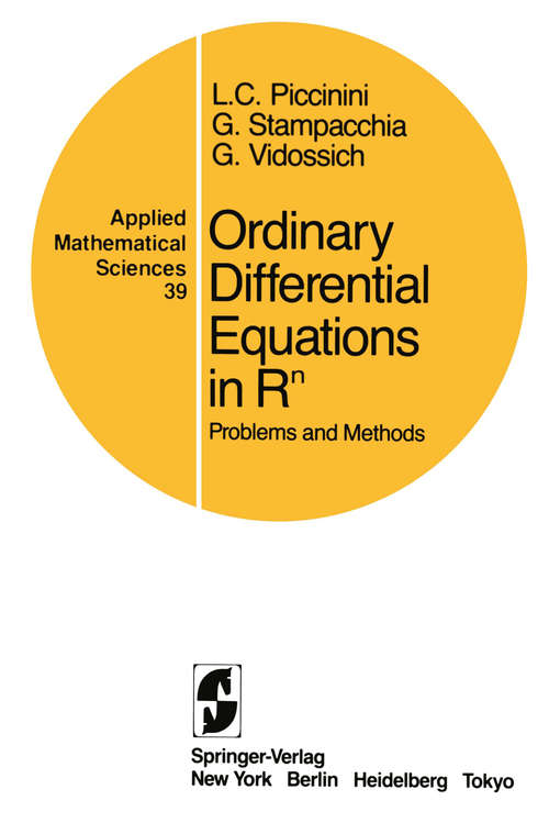 Book cover of Ordinary Differential Equations in Rn: Problems and Methods (1984) (Applied Mathematical Sciences #39)