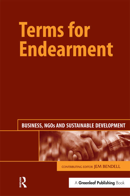 Book cover of Terms for Endearment: Business, NGOs and Sustainable Development