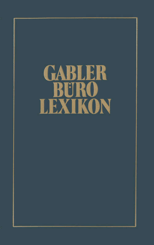 Book cover of Gabler Büro Lexikon (1982)