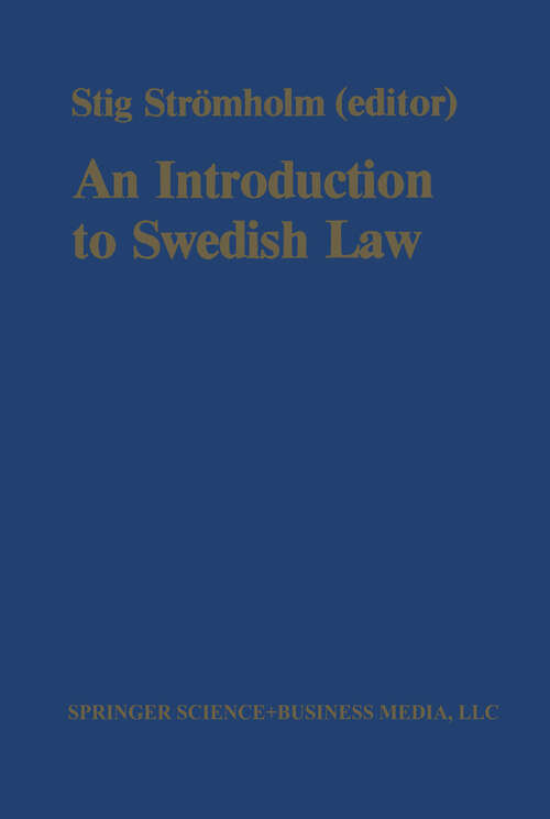 Book cover of An Introduction to Swedish Law: Volume 1 (1981)