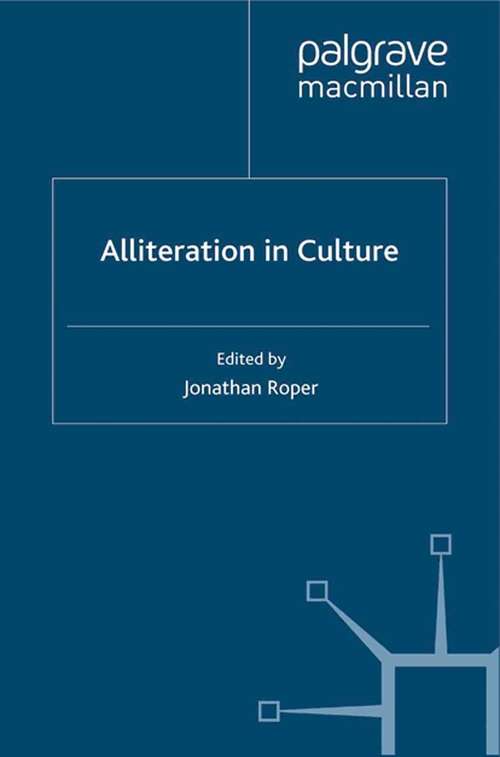 Book cover of Alliteration in Culture (2011)