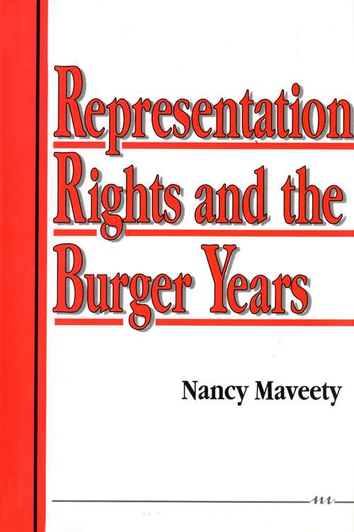 Book cover of Representation Rights and the Burger Years