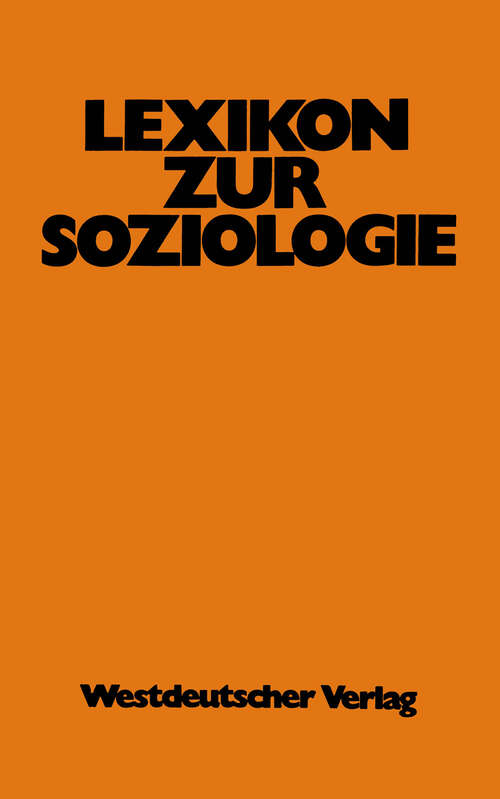 Book cover of Lexikon zur Soziologie (1973)