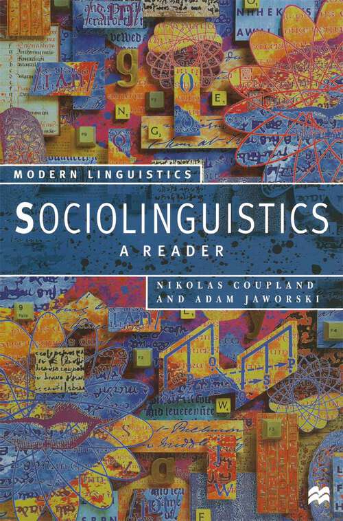 Book cover of Sociolinguistics: A Reader and Coursebook (1st ed. 1997) (Macmillan Modern Linguistics)