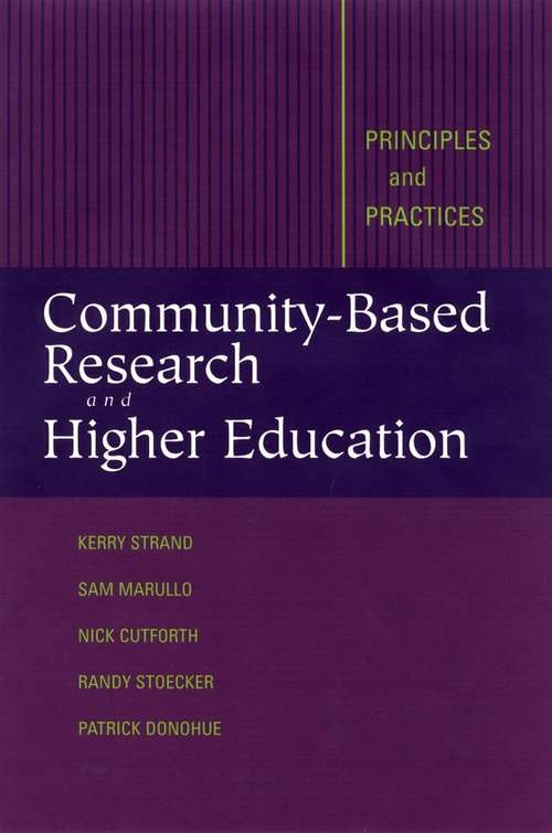Book cover of Community-Based Research and Higher Education: Principles and Practices