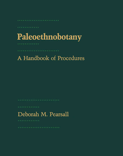 Book cover of Paleoethnobotany: A Handbook of Procedures