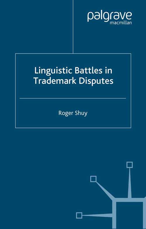 Book cover of Linguistic Battles in Trademark Disputes (2002)
