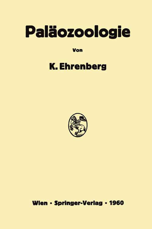 Book cover of Paläozoologie (1960)