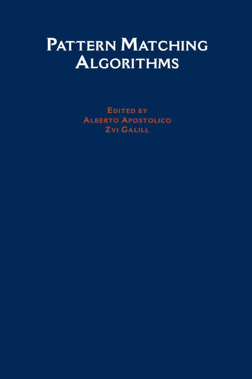 Book cover of Pattern Matching Algorithms