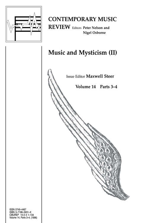 Book cover of Music and Mysticism: Parts 3 and 4 (Contemporary Music Review)