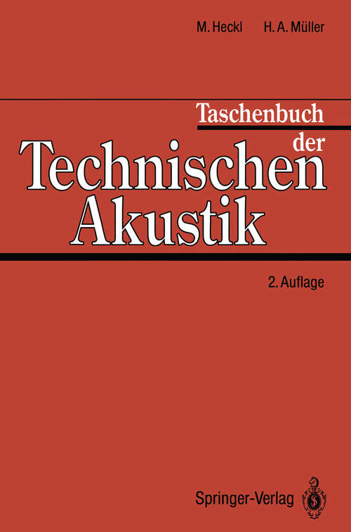 Book cover of Taschenbuch der Technischen Akustik (2. Aufl. 1994)