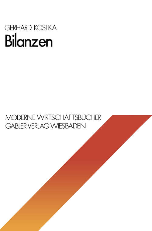 Book cover of Bilanzen (1978) (Moderne Wirtschaftsbücher)