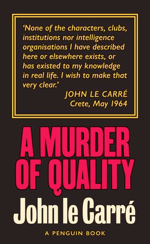 Book cover of A Murder of Quality (Forsyte chronicles)