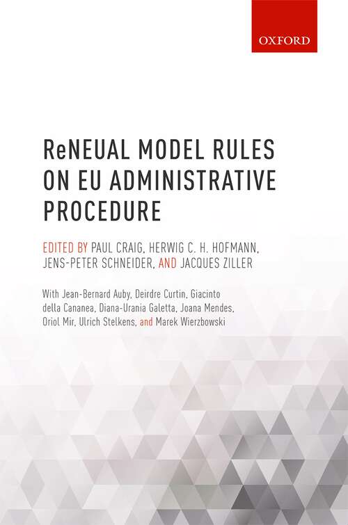 Book cover of ReNEUAL Model Rules on EU Administrative Procedure