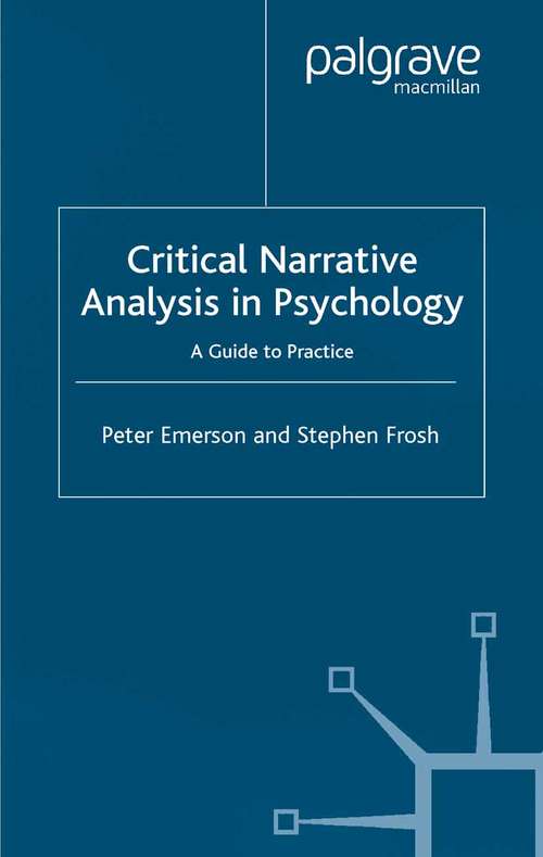 Book cover of Critical Narrative Analysis in Psychology: A Guide to Practice (2004)