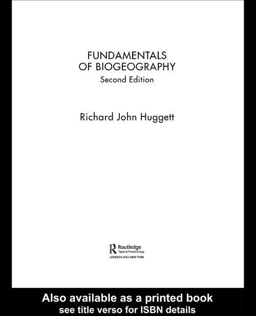 Book cover of Fundamentals of Biogeography