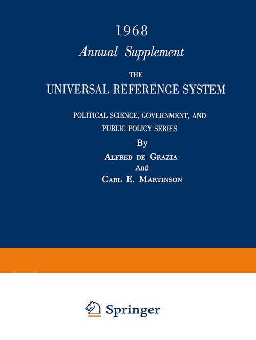 Book cover of 1968 Annual Supplement (pdf) (1968) (The Universal Reference System #4)