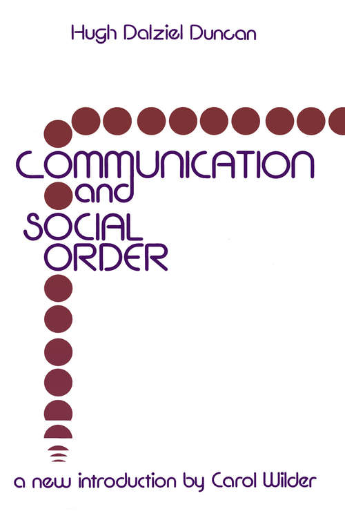 Book cover of Communication and Social Order