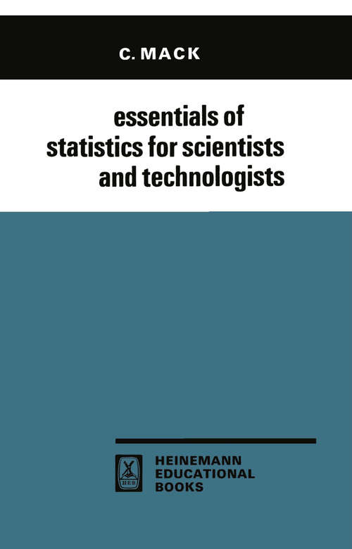 Book cover of Essentials of Statistics for Scientists and Technologists (1966)