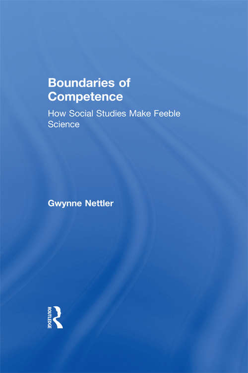 Book cover of Boundaries of Competence: Knowing the Social with Science