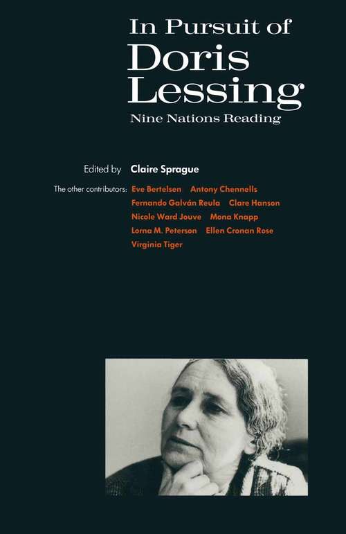 Book cover of In Pursuit of Doris Lessing: Nine Nations Reading (1st ed. 1990)