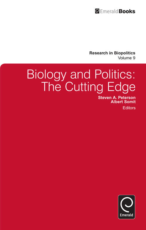 Book cover of Biology and Politics: The Cutting Edge (Research in Biopolitics #9)