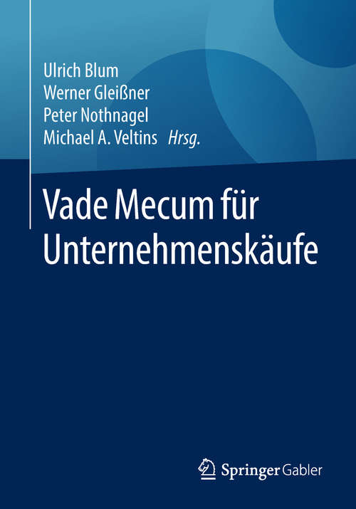 Book cover of Vade Mecum für Unternehmenskäufe