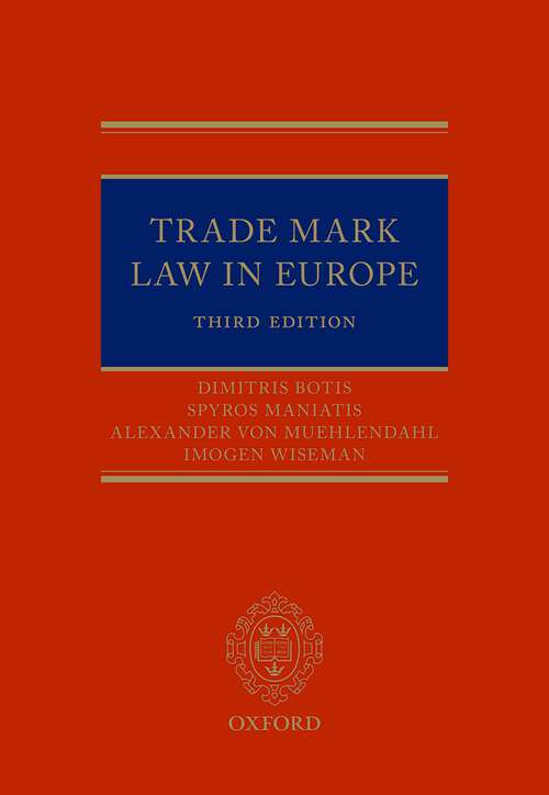 Book cover of Trade Mark Law in Europe 3e