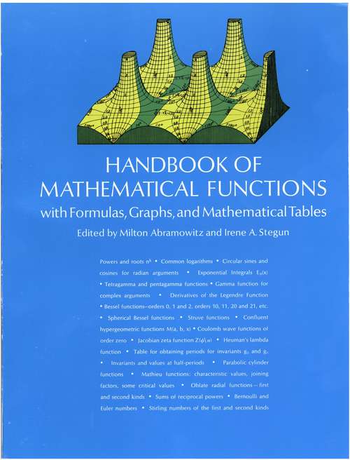 Book cover of Handbook of Mathematical Functions: with Formulas, Graphs, and Mathematical Tables