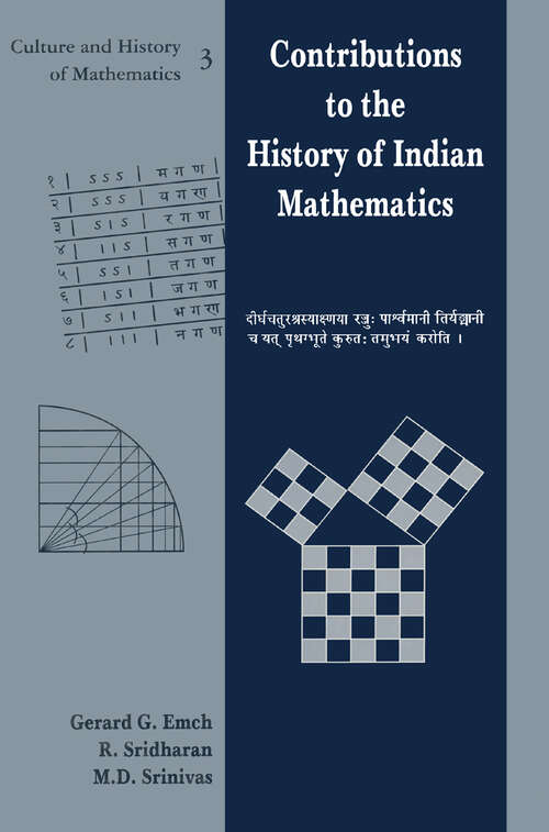 Book cover of Contributions to the History of Indian Mathematics (Culture And History Of Mathematics #3)