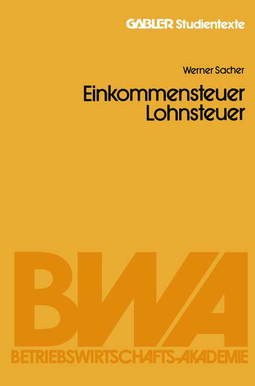 Book cover of Einkommensteuer / Lohnsteuer (1981)
