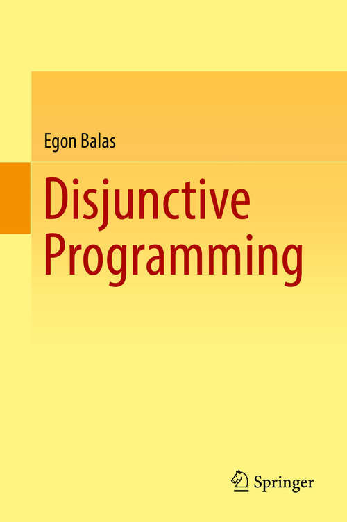 Book cover of Disjunctive Programming (1st ed. 2018)