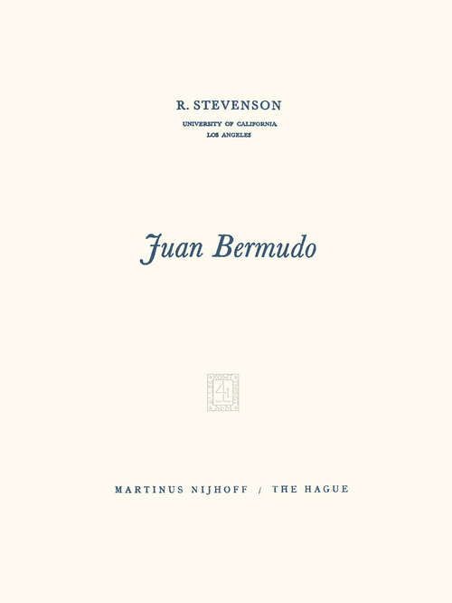 Book cover of Juan Bermudo (1960)