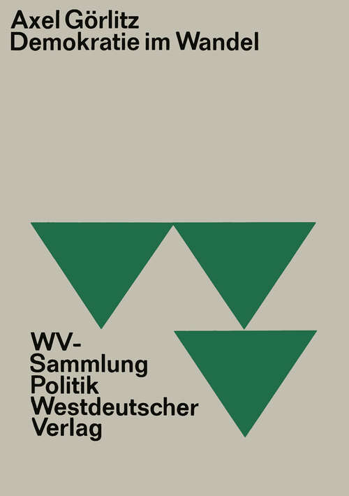 Book cover of Demokratie im Wandel (1969)