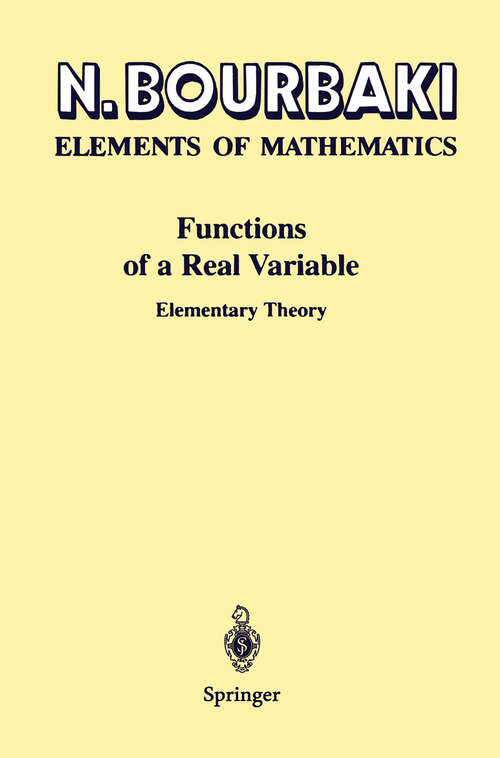 Book cover of Functions of a Real Variable: Elementary Theory (2004)