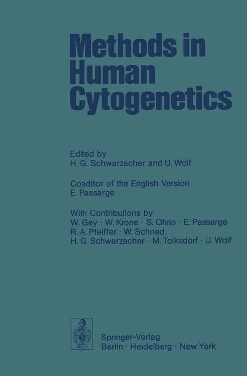 Book cover of Methods in Human Cytogenetics (1974)