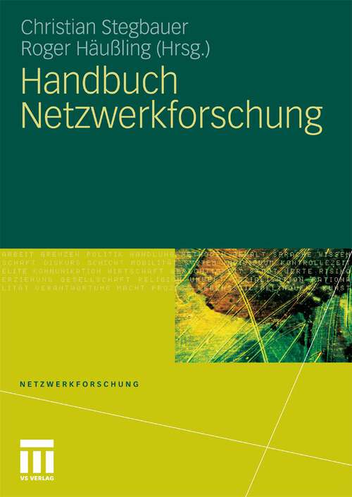 Book cover of Handbuch Netzwerkforschung (2011) (Netzwerkforschung)