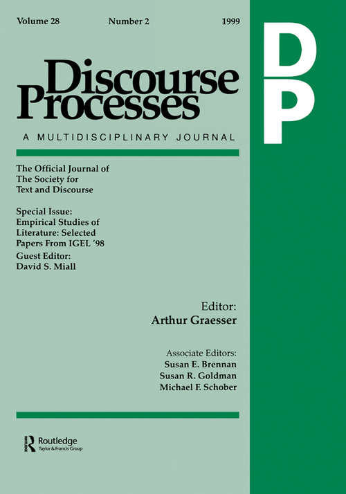 Book cover of Empirical Studies of Literature: Selected Papers From Igel '98. A Special Issue of discourse Processes (Advances In Discourse Processes Ser.: Vol. 17)