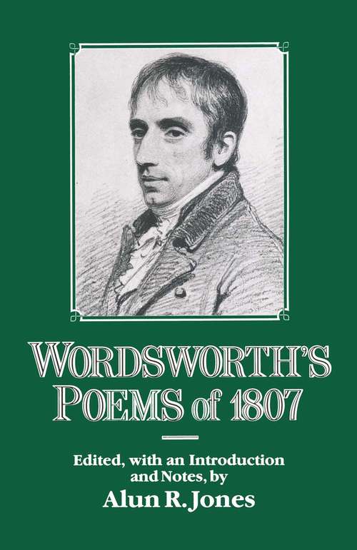 Book cover of Wordsworth's Poems of 1807 (1st ed. 1987)