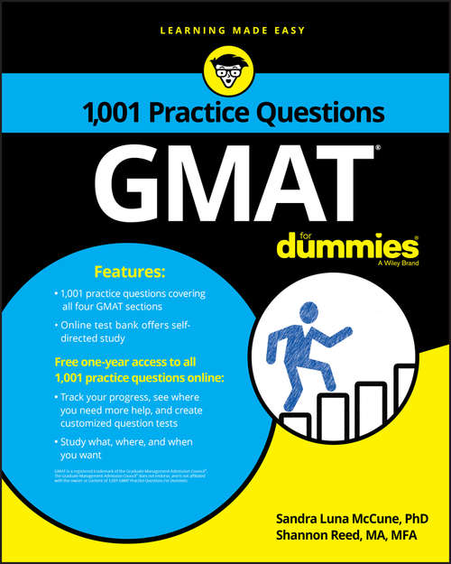 Book cover of 1,001 GMAT Practice Questions For Dummies
