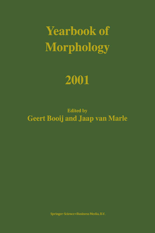 Book cover of Yearbook of Morphology 2001 (2002) (Yearbook of Morphology)