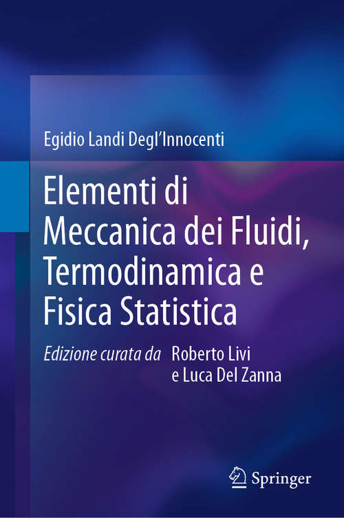 Book cover of Elementi di Meccanica dei Fluidi, Termodinamica e Fisica Statistica (1a ed. 2019)
