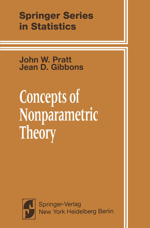 Book cover of Concepts of Nonparametric Theory (1981) (Springer Series in Statistics)