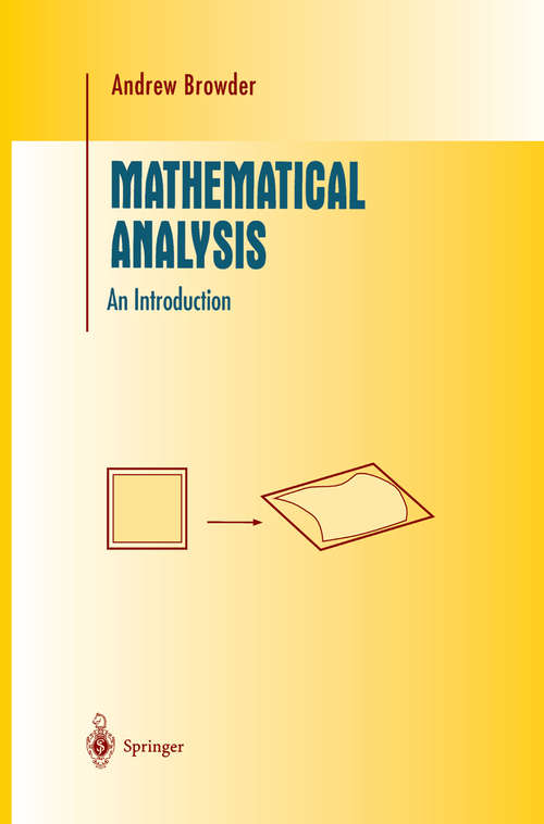 Book cover of Mathematical Analysis: An Introduction (1996) (Undergraduate Texts in Mathematics)