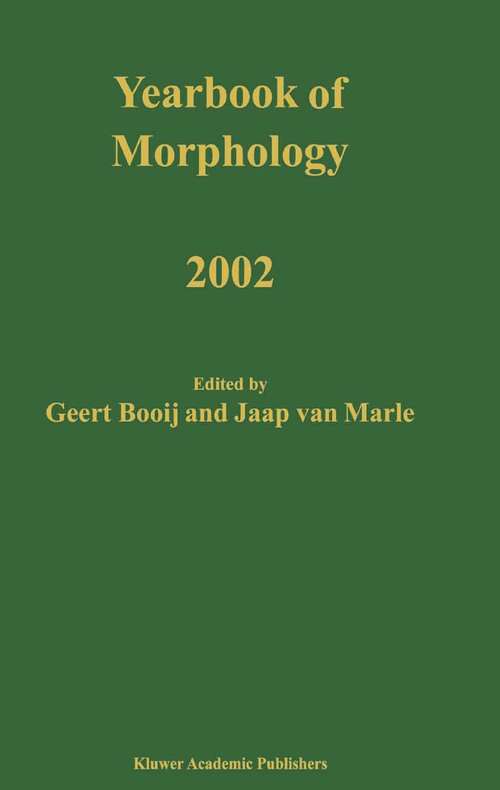 Book cover of Yearbook of Morphology 2002 (2003) (Yearbook of Morphology)