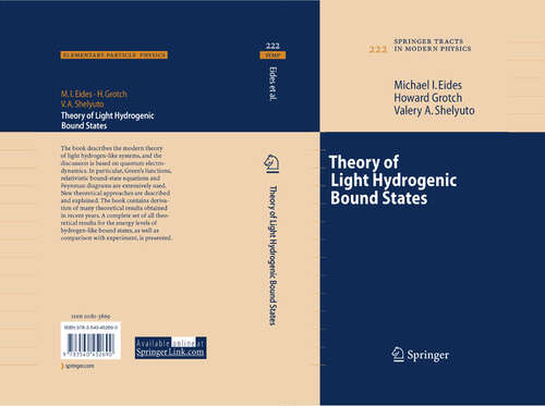 Book cover of Theory of Light Hydrogenic Bound States (2007) (Springer Tracts in Modern Physics #222)