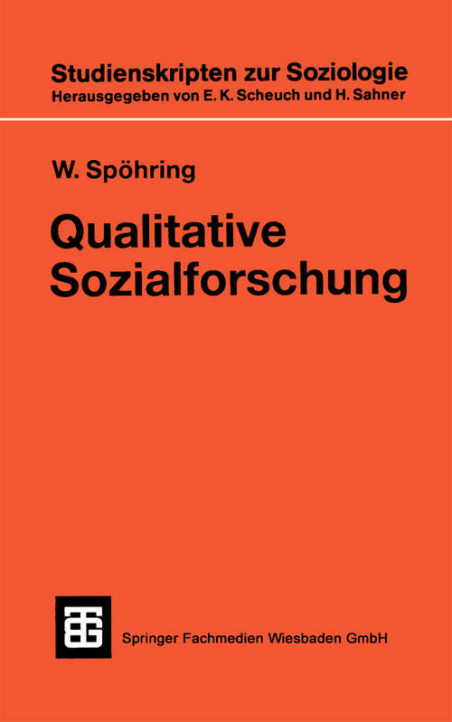 Book cover of Qualitative Sozialforschung (1989) (Studienskripten zur Soziologie #133)