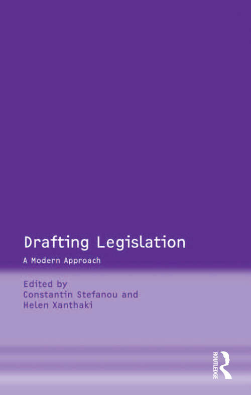 Book cover of Drafting Legislation: A Modern Approach